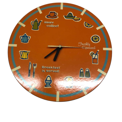 Kitchen Retro Wooden Flat Wall Clock