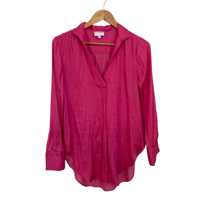 Witchery Womens  Size 8 Long Sleeve Top / V-Neck Top Pink  