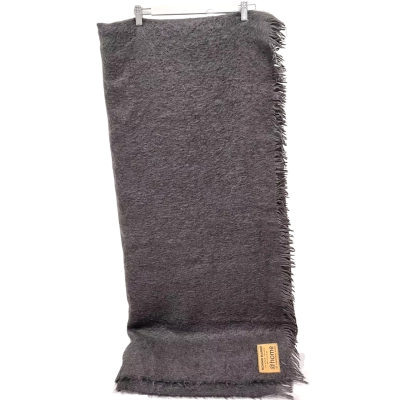 @home 55% Mohair 45% Wool Blanket Throw – Charcoal Grey with Fringe