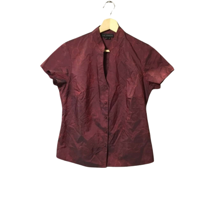 Liz Jordan Women’s Size S Button Up Top Maroon 