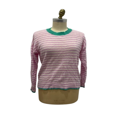  Jumper 1234 Womens  Size 3 Cashmere Jumper Green / Pink  / Striped 