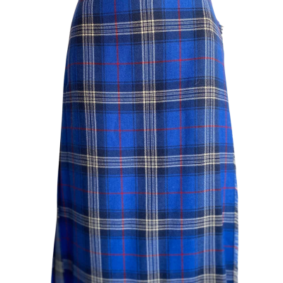  Women's HIGHLAND HOME INDUSTRIES Kilt  Size 24 Tartan Light blue 