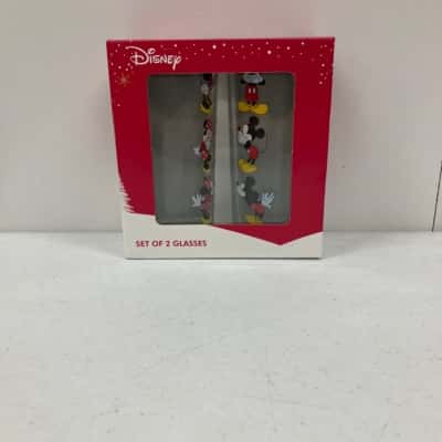 Disney Minnie & Mickey Set Of 2 Glasses NIB