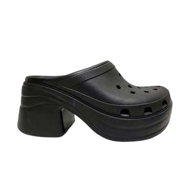 Crocs Unisex Black Platforms, Size W11 M9