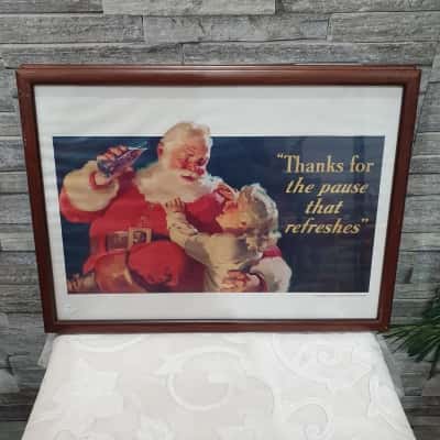 Coca-Cola limited edition thanks for the pause that refreshes  Memorabilia Santa print 