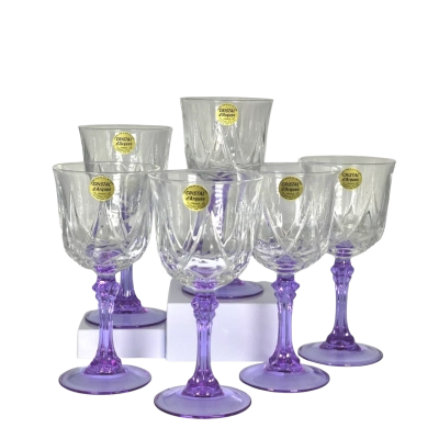 Set 6 of Cristal d'Arques Wine Glasses