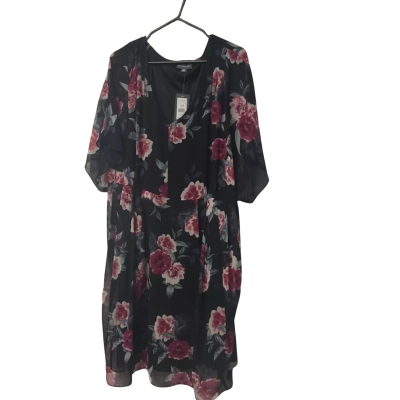 Womens Autograph  Size 22 Short Sleeve Dress  Black  / Floral / Pink  / Purple 