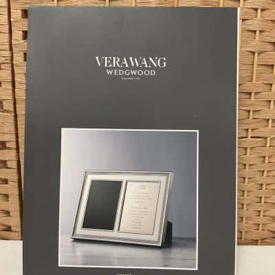 NEW Vera Wang Wedgwood Grosgrain Double Invitation Frame Wedding Gift Birthday Mother Present 
