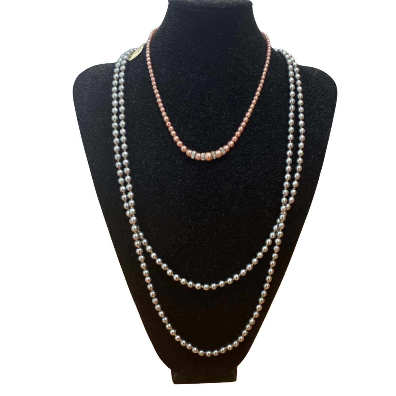 Set of 2 Costume Jewelry Pearl Necklaces