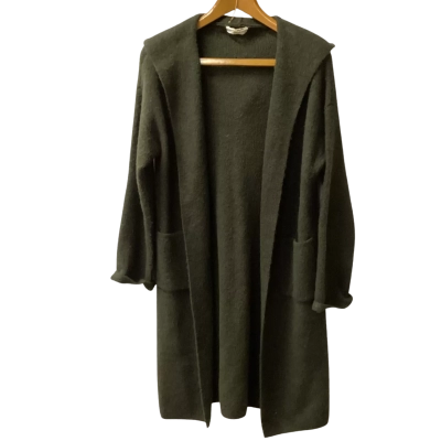 HQ Womens  Size M Longline hooded  Cardigan Khaki H