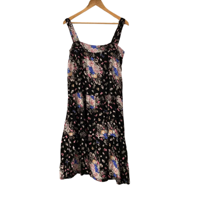 Auguste The Label Womens  Size 10 Floral Midi Dress Black  / Floral 