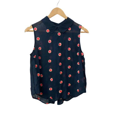 Gorman Womens  Size 12 Sleeveless opaque Blouse Blue 