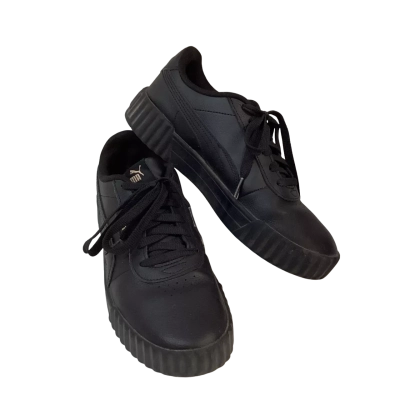 Puma Womens Size 9 Leather Sneakers Black  