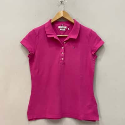 Tommy Hilfiger Womens  Size M Polo Shirt Pink  