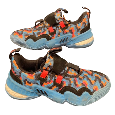 Adidas Youth/ Mens Size 8 Trae Young 1 Sneakers Black  / Blue / Multicoloured / Orange 