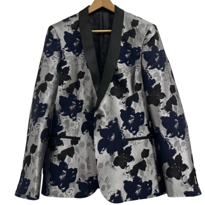 Jack London Mens  Size 50/ L Blazer Black  / Floral / Grey / Navy Blue 