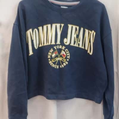 Tommy Jeans Womens  Size XL Cropped Jumper / Pullover Navy Blue 