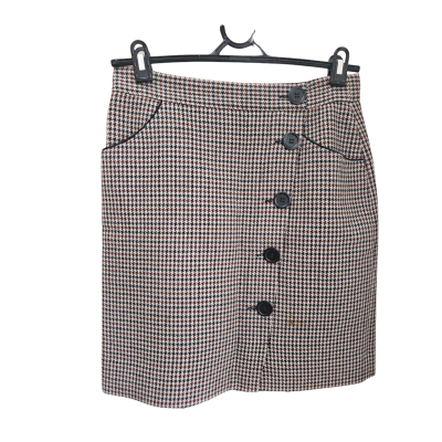 Maje - Womens - Size 40 - A-Line Skirt - Houndstooth Check