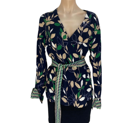 Cable Melbourne Womens Size XL Leaves Wrap Top