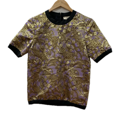 Marni x H&M Womens Top Size 32 Black  / Floral / Gold / Purple 