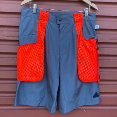 Adidas Mens Size M Grey/Orange City Escape Premium Shorts