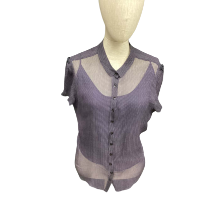 PIAZZA SEMPIONE -  Womens  Size 12 Short Sleeve Shirt Blue - 2 Piece