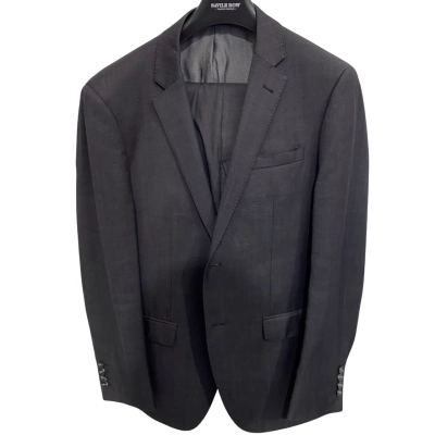 Savile Row Mens Size 100R / 88N 100% Wool Suit Jacket / Pants Charcoal