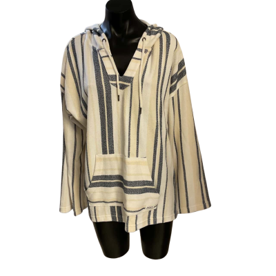 Roxy Womens  Size XL Hoodie Cream / Navy Blue / Striped / White 