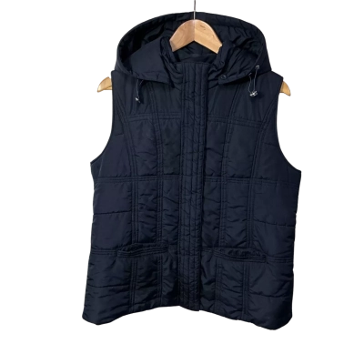 Regatta Womens Size 16 Navy Blue Zip Front Hooded Quilted Puffer Vest 