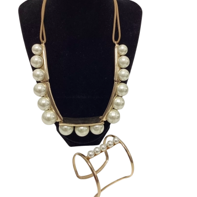 Set of 2 Gold-Tone Necklace And Bracelet 