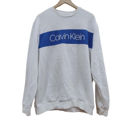 Calvin Klein Mens Size XL Crew Neck Jumper White (8)