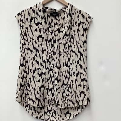 Saba Womens  Size 8 Sleeveless Top Black  / Cream / Multicoloured / Purple 