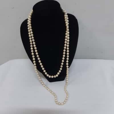 Faux Pearl Knotted Necklace