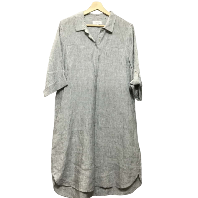 Beach Club Women's  Size 12 Grey / White Shirt Dress