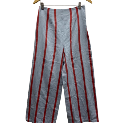 Zulu & Zephyr Womens  Size 10 ORGANIC COTTON Flared Pants Blue / Red / Striped 