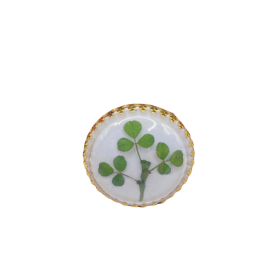  Womens Brooch Gold / Green / White 