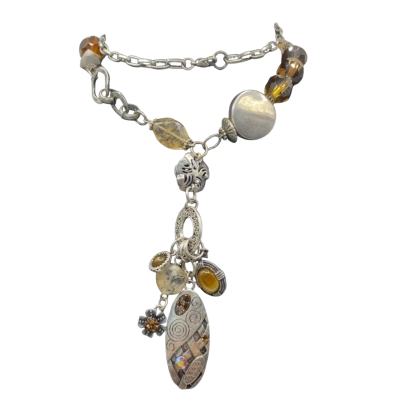  Womens Necklace Brown / Silver 