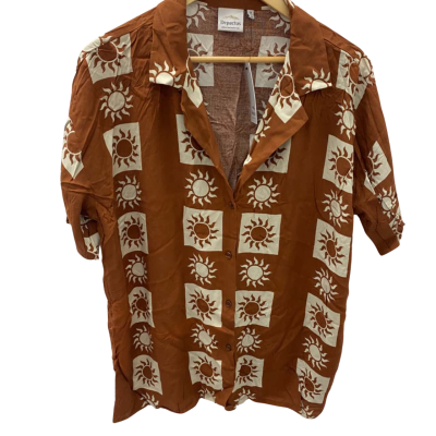 Depactus  Mens  Size 12 Short Sleeve Shirt Brown 