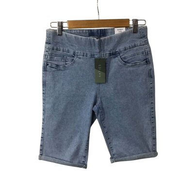 Katies Womens Size 10 Pale Blue Skinny Leg Denim Shorts (new)
