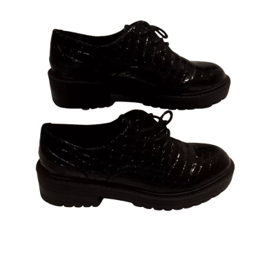  Womens Top Shop Size 39 Loafers Patent Leather Black  