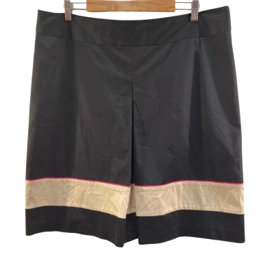 Laura Ashley Womens  Size 16 Midi Skirt Black  / Cream / Pink RRP $129