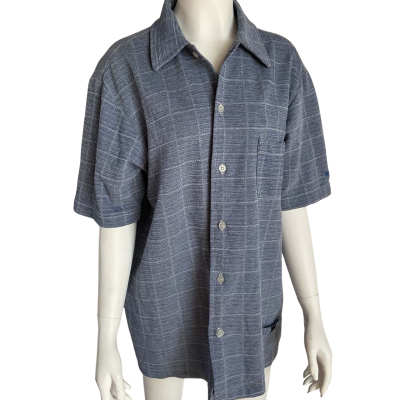 Mossimo Mens  Size L Short Sleeve Shirt Blue 