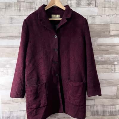 Perri Cutten Womens  Size 16 Button-down Cardigan Black  / Pattern / Red 