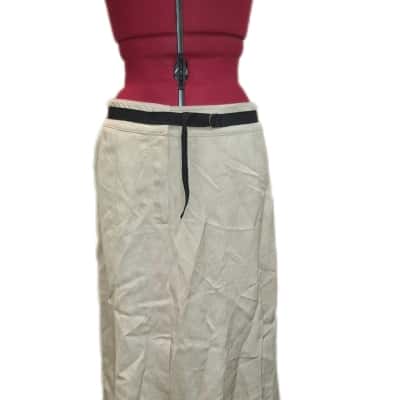 Lee Mathews Womens  Size 2 A-Line Skirt Beige 