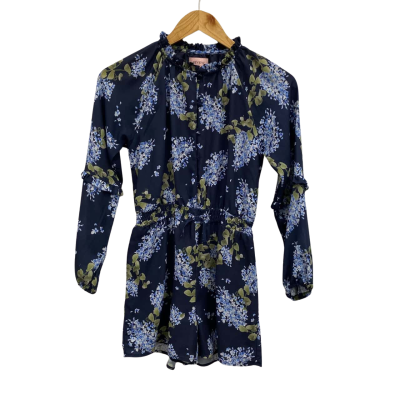 Review Kids Girls Size 12 Jumpsuit Floral / Navy Blue 