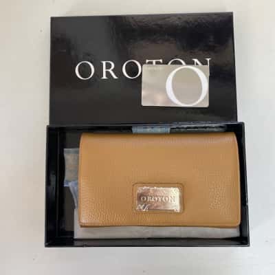 Oroton Caramel Kiera Slim Clutch Wallet