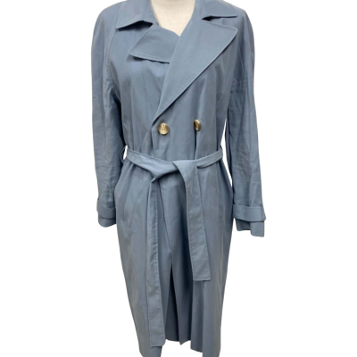 Tokito Womens  Size 10 Trench Coat Blue 