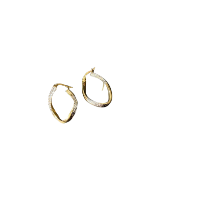 9ct Gold & Silver Hoop Earrings 