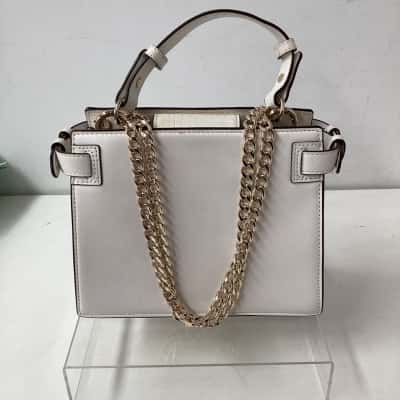 Oroton Womens Purse  Cream with dark brown edge gold coloured straps