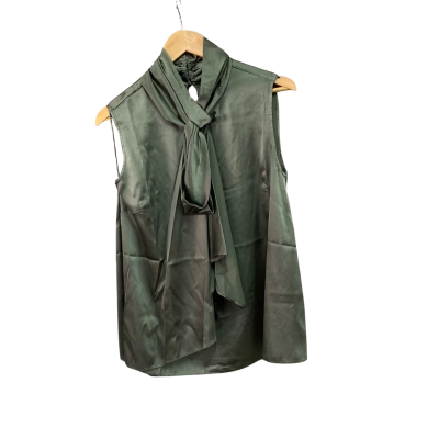 Alessandra Womens  Size S Pussy Bow Top Green 